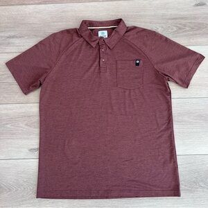 Flylow men’s collared snap short sleeve polo heather spice